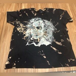 Beetle Juice Graphic Bleach Tie Dye Tee Size XXL